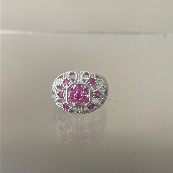 Jewelry - Elegant Silver and Pink Gemstone Ring